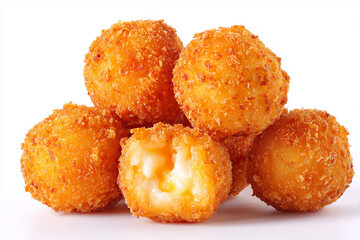 Delicious deep fried cheese balls isolated on white background perfect appetizer