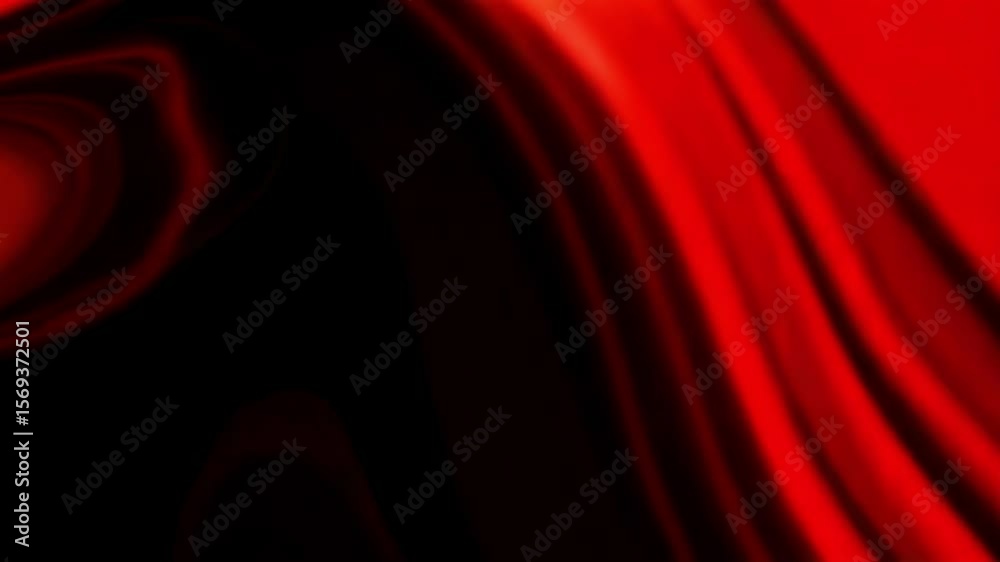 Poster a vibrant red fluid swirls and flows in an abstract pattern against a dark background, creating a dy