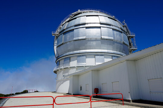  Optical Telescope on  La Palma Island,  Spain.The Gran Telescopio Canarias (GTC) on the Roque de Los Muchachos. With a diameter of 10.4 meters, the largest on La Palma 