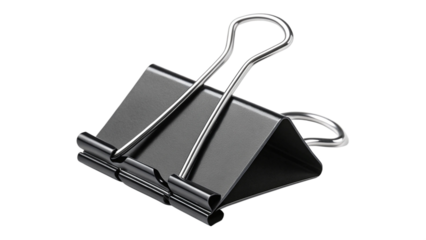 Stock photo of black binder clip office supplies stationery metal clip paper clip for office and home use
