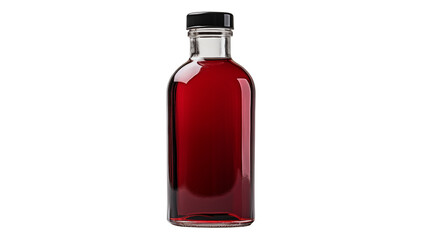 Bottle of red liquid is isolated isolated on transparent background