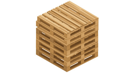 Stack of wooden pallets vector illustration for logistic or warehouse design