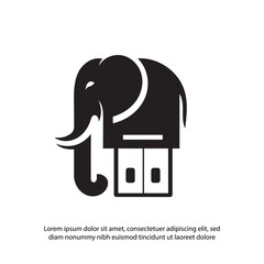 Elephant USB Drive Icon Logo