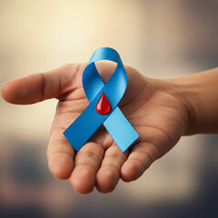 Blue Ribbon Symbol of Awareness and Support