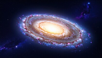 Galaxy's Cosmic Dance: An artistic display of celestial wonders, with a galaxy showcasing its luminous spiral arms against a deep space, bathed in a cosmic glow.