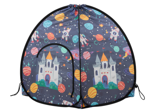 Kids Play Tent Unicorn and Castle Design isolated on transparent background