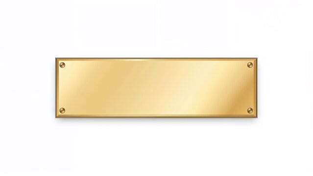 "Elegant Gold Plaque with Smooth Metallic Finish"