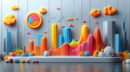 Abstract background filled with colorful balloons and vibrant circles