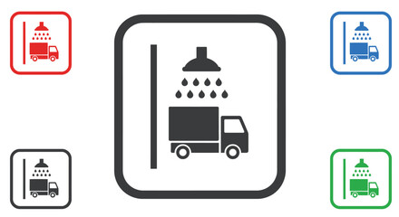 Mobile phone and transport vector icon set with truck, button, and symbol design for web communication