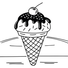 Delicious Ice Cream Cone with Colorful Toppings – Sweet Frozen Dessert Treat