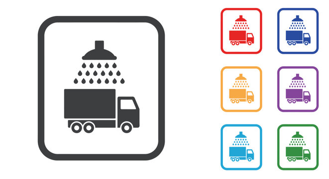 This set of transportation icons features diverse vehicles like cars, trucks, buses, trains, airplanes, and ships, perfect for illustrating travel and delivery