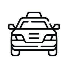Easy to edit linear icon of yellow taxi cab
