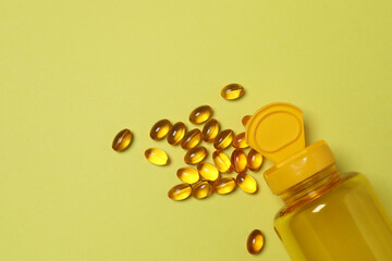 Tablets scattered on a yellow background