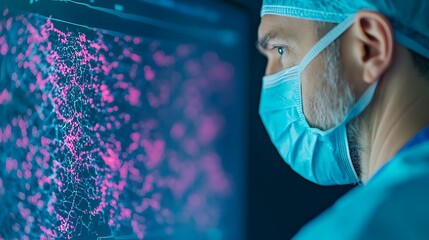 Scientist Analyzing Digital Medical Data Network