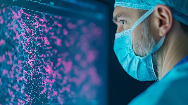 Scientist Analyzing Digital Medical Data Network