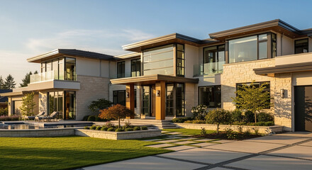 modern house in the park