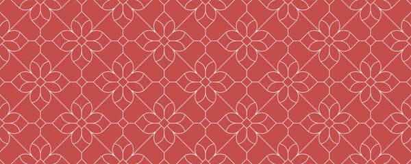 幾何学 抽象 花 葉 レトロ ライン パターン 背景