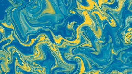 Fototapeta premium An abstract background in vibrant blue and yellow tones featuring dynamic shapes, smooth gradients, and flowing patterns that evoke energy, contrast, and creativity in a visually striking composition