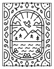 Obraz premium trippy groovy coloring pages for kids