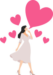 恋愛をする女性のイラスト