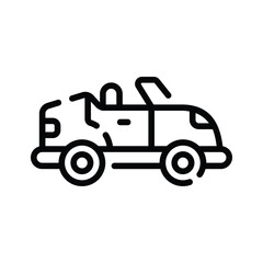 A premium outline icon of convertible car design