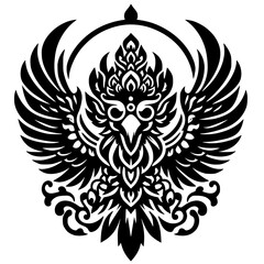Garuda skull silhouette