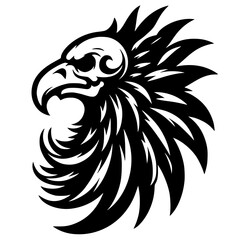 Bird skull costume portrait silhouette