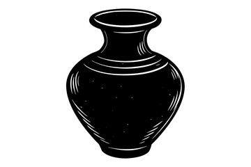 black silhouette of a vase