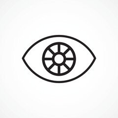 Fototapeta premium AI Eye Icon outline in white background – Visual Intelligence and Smart Vision Detection, Vector sign. Symbol, logo illustration. Vector graphics for Presentation and other
