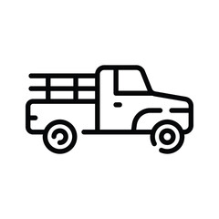A modern linear icon of compact pickup vehicle