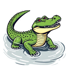Naklejka premium Playful Crocodile – Friendly Cartoon Reptile with Big Personality