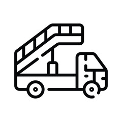A trendy outline icon of airport stairs service truck
