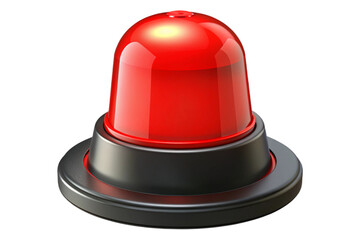 Fototapeta premium Red emergency beacon light with metallic base isolated on transparent background