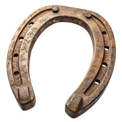 Rustic Metal Horseshoe, isolated PNG transparent background