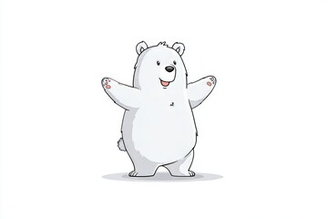 digital art selected for the #. a white polar bear standing on its hinds. a white teddy bear sitting on top of a white surface