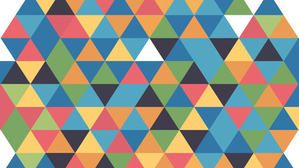 Fototapeta premium A colorful geometric pattern featuring triangles of various colors arranged in a mosaic style design