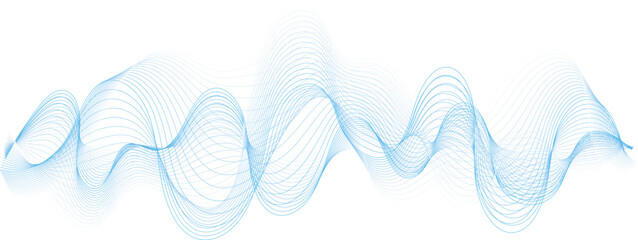 abstract vector illustration of blue colored wave lines background