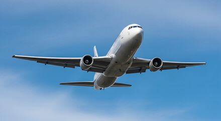 airplane in the blue sky