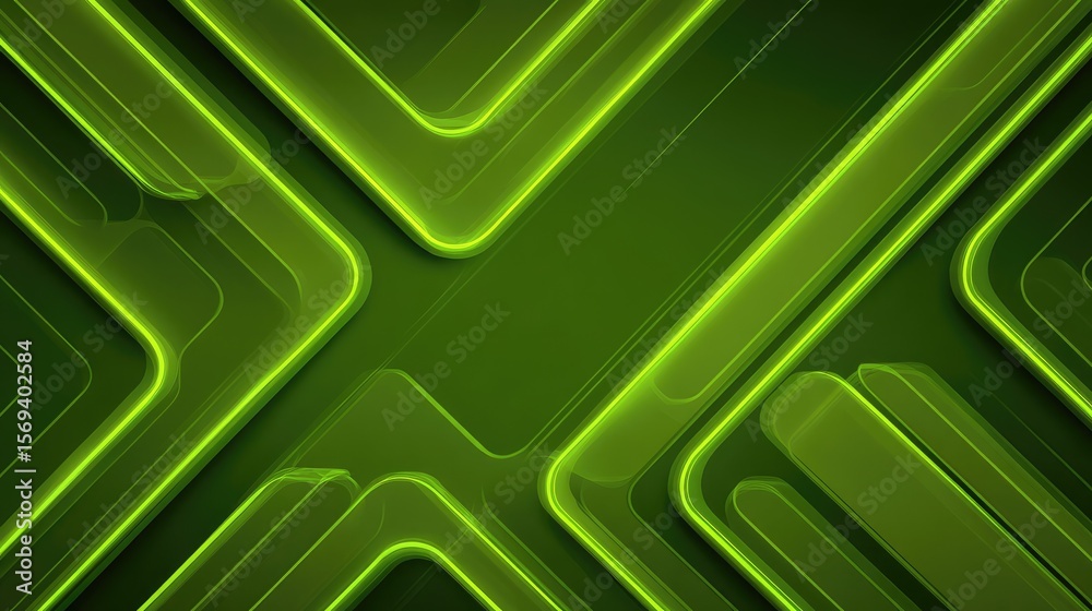 Poster abstract green pattern with dynamic lines and shapes creating a modern background for technology, de