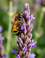Honeybee on Lavender Flower – Nature’s Perfect Pollinator in Action