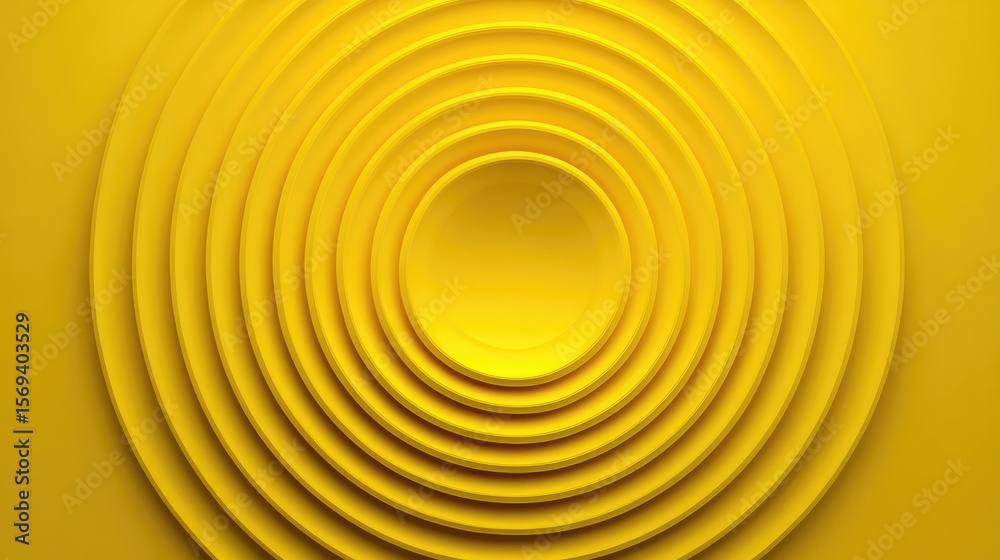 Poster elegant yellow circular pattern creating depth and texture with layered design elements for vibrant 