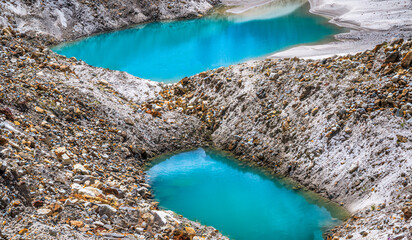 Glacial pool in the Baltoro glacier on the way to K2 base camp, the second highest peak on the earth