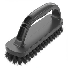 Heavy-duty black scrubbing brush with ergonomic handle for cleaning floors, tiles, and hard surfaces, durable household sanitation tool