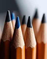 Vibrant pencils with sharp tips in a dynamic display Generative AI