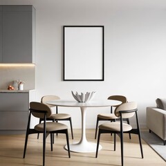 Frame mockup. Living room wall poster mockup. Interior mockup with house background.