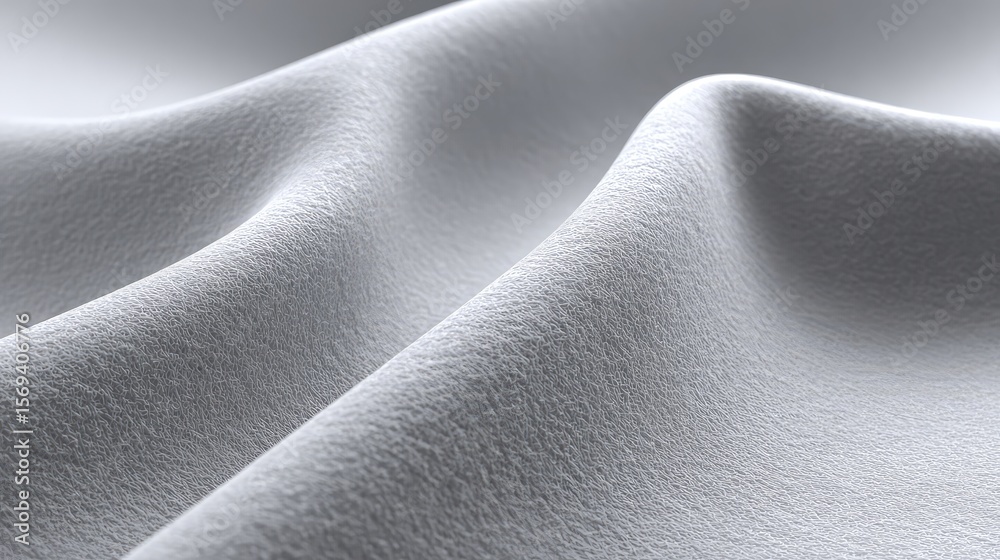 Poster soft and smooth white fabric texture with gentle waves creating a serene and calm atmosphere for bac