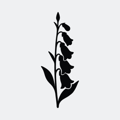 Silhouette foxglove flower elegant floral design vector illustration © CreatiMart