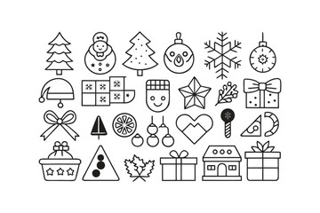 Christmas graphic design elements set for holiday projects