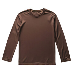 Fototapeta premium Brown Plain Long-Sleeve T-Shirt Mockup on Transparent Background