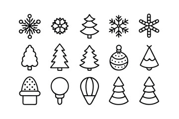 Christmas graphic design elements set for holiday projects